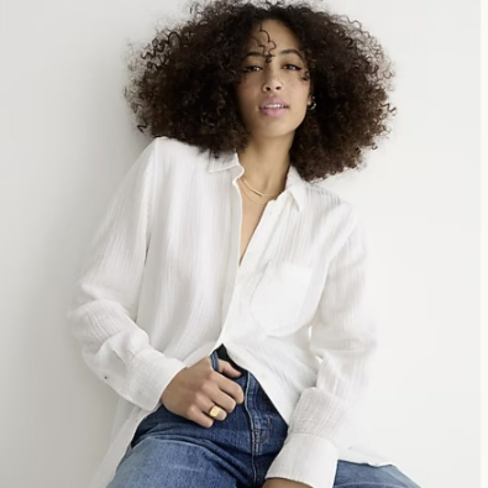 J Crew Classic-fit soft gauze shirt NWT size medium